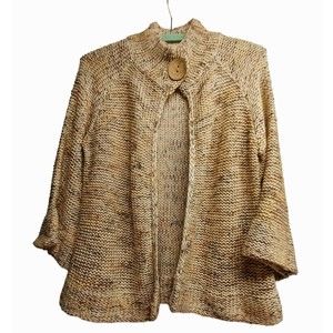 BCBG MAX AZRIA CARDIGAN SWEATER, BROWNS, SIZE MEDIUM